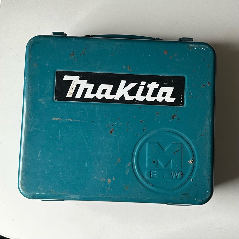 Vintage Makita Metal Drill Case Only Blue Empty Tool storage Box latches
